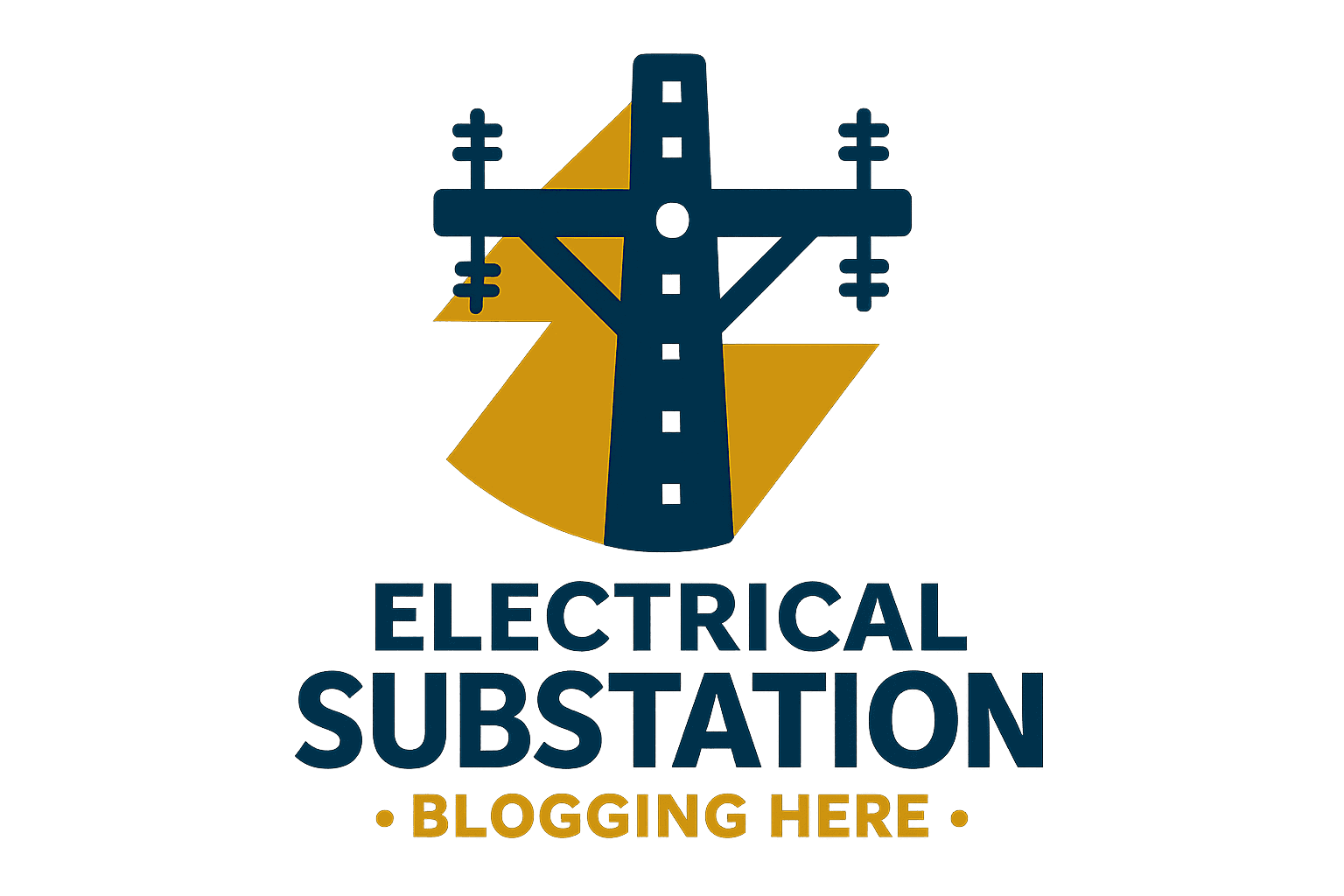 High-voltage electrical substation with transformer and insulators.